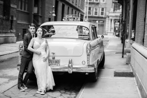 checker cab old fashion new york wedding