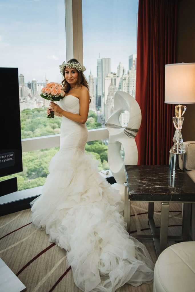 jewish chuppah wedding bride in hotel room