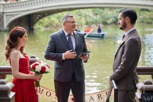 Bow Bridge in Central Park is a popular location for small wedding elopement ceremonies