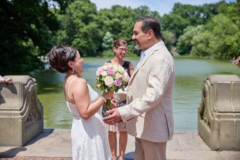 NYC wedding officiant at Bethesda Terrace